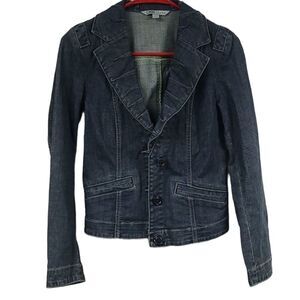 CAbi Vintage Lucy Jean Jacket #860 Indigo Fitted Women's Blue Stretch Denim XS